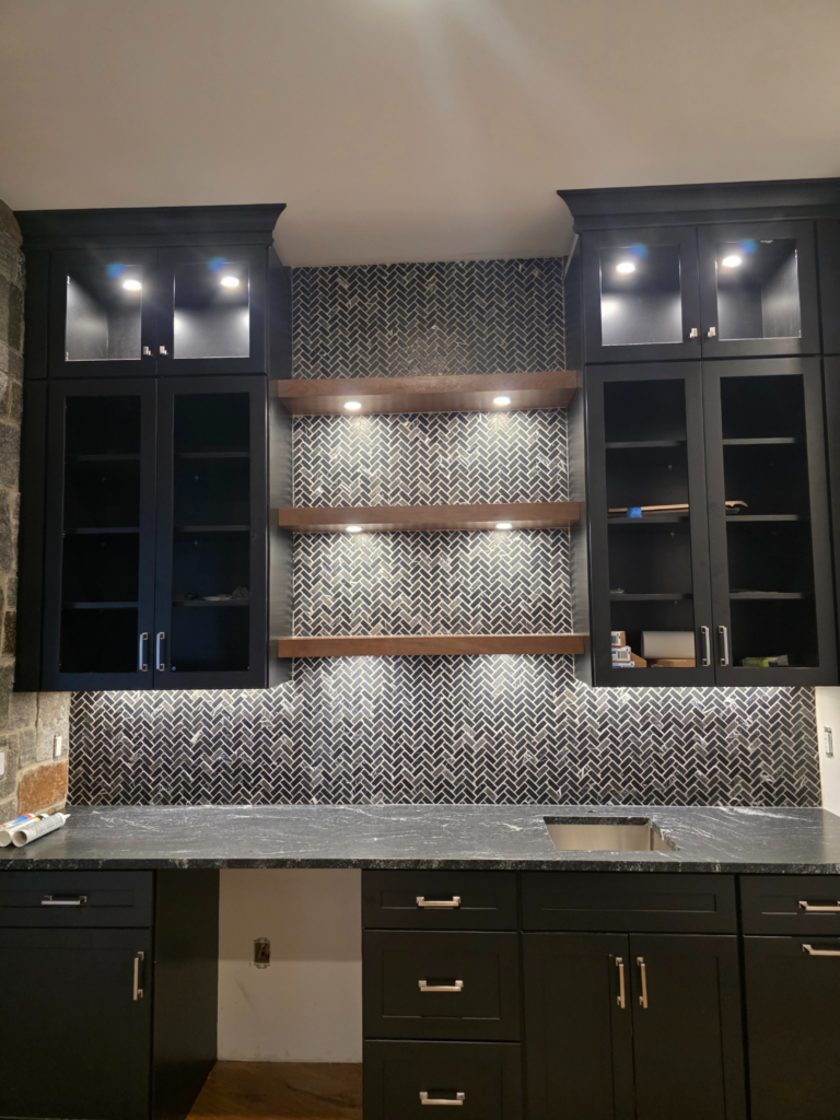pyles tile kitchen herringbone pattern 